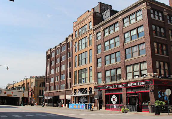 Street view of building at Janus Lofts, Managed by Buckingham Urban Living, Indianapolis, IN