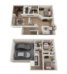 Maestro Floor Plan at Las Brisas Apartment Homes, Round Rock, Texas