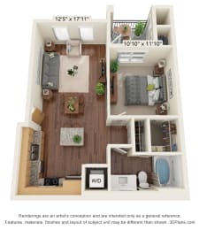 A1 Floor Plan at Scharbauer Flats, Midland, TX