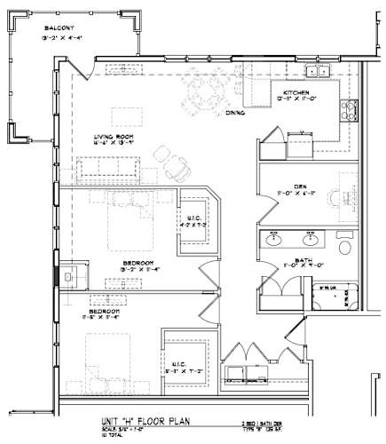 Floor Plan  A floor plan of a building with labeled rooms and dimensions.