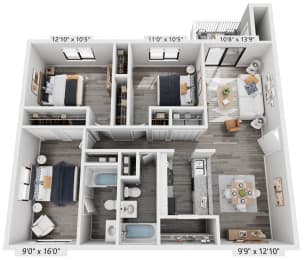 a 1 bedroom floor plan  villas at spring creek