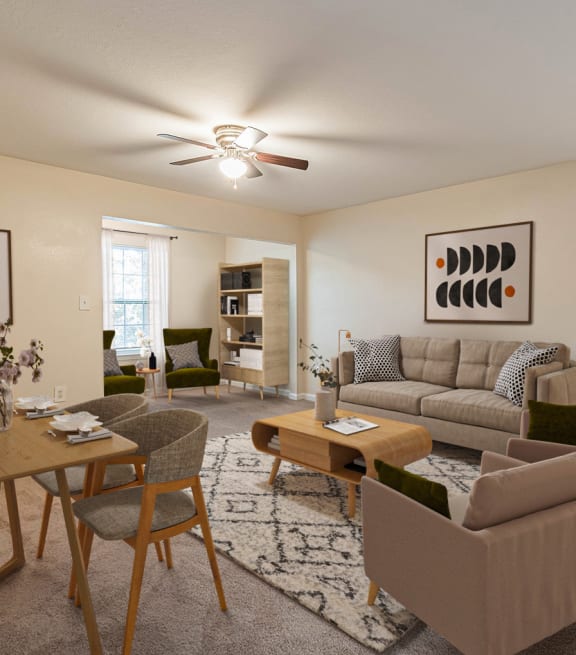 Dominium-Fulton Pointe-Virtually Staged Dining and Living Room
