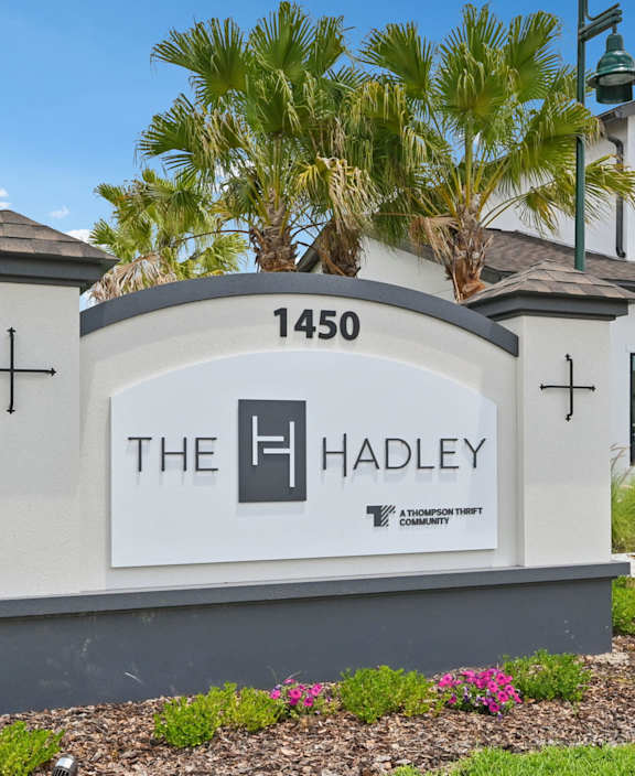 Property signage at The Hadley Luxury Apartments, North Port, Florida
