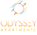 The image is a logo for Odyssey Apartments.