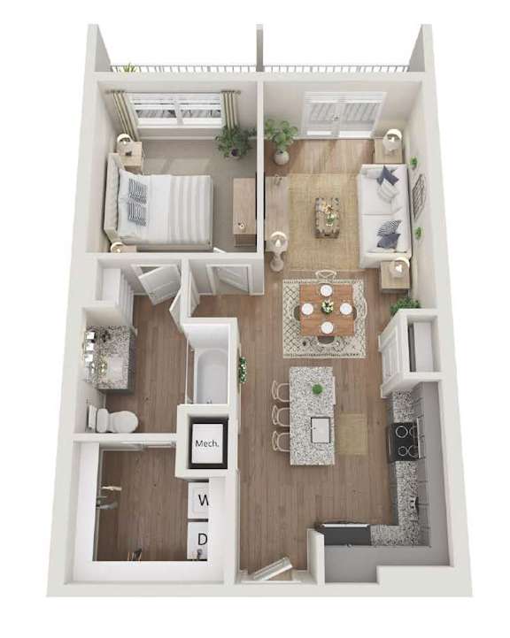 A 1 bedroom apartment with 1 bathroom and 759 square feet.