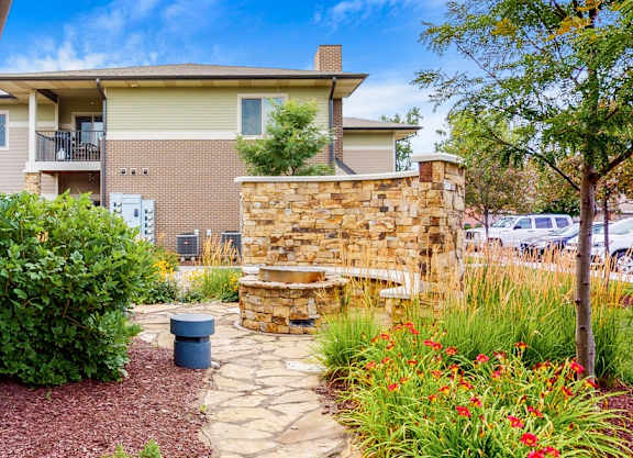 Outdoor firepit outside the clubhouse