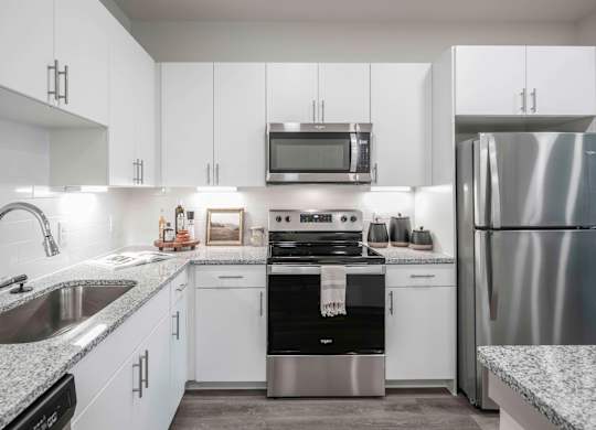 gourmet kitchen with granite countertops