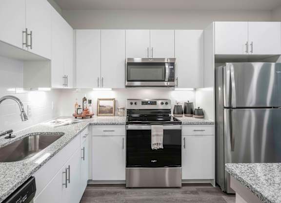 gourmet kitchen with granite countertops