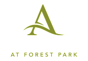 A logo with a stylized letter A and the words "At Forest Park" below it.