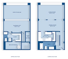 E4 Floor Plan at Tindeco Wharf, Baltimore, Maryland