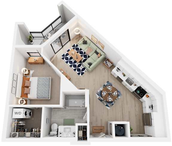 Floor Plan  1 Bed 1 Bath Floor Plan | 649 Sq. Ft. at Tapestry West, Virginia, 23230