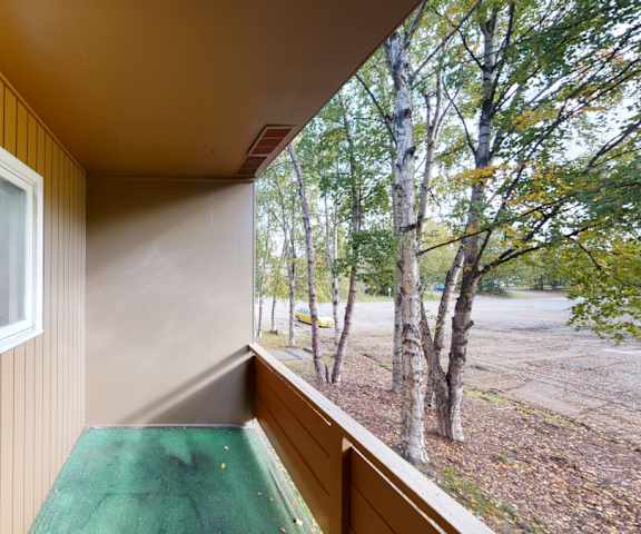 A balcony at Country Lane Apartments. 