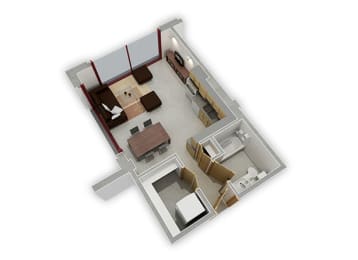 Studio Floor Plan at Buzza Lofts of Uptown, Minnesota