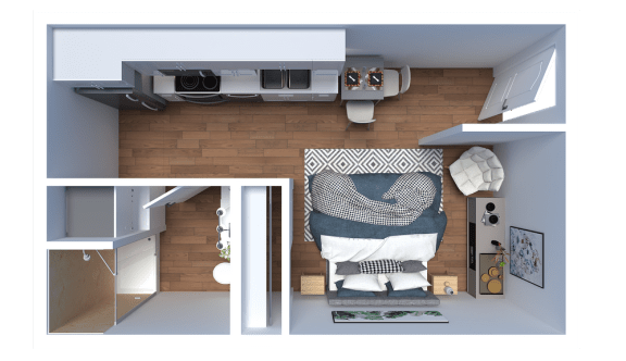 AP1 Lofts - Unit P - Studio - Floor Plan