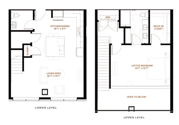 Eloise Penthouse Loft Floor Plan at Stella St. Paul Apartments, St. Paul