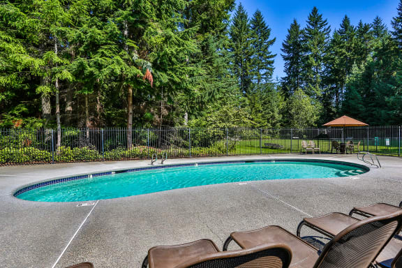 Sunny Poolside Deck in Oregon