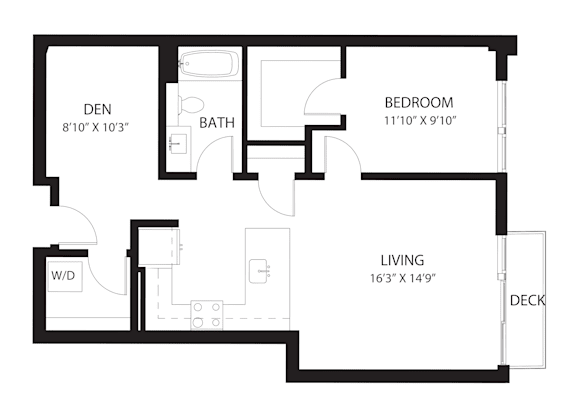 Vela Apartments D11 with Den Floor Plan