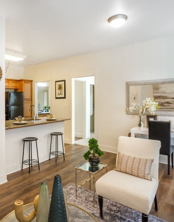 Kitchen and Living Room at San Moritz