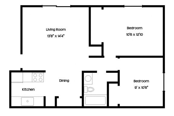 Floor Plan  2 Bedroom Ridge