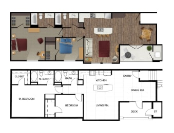 Floor Plan  a floor plan of two different layouts of a house