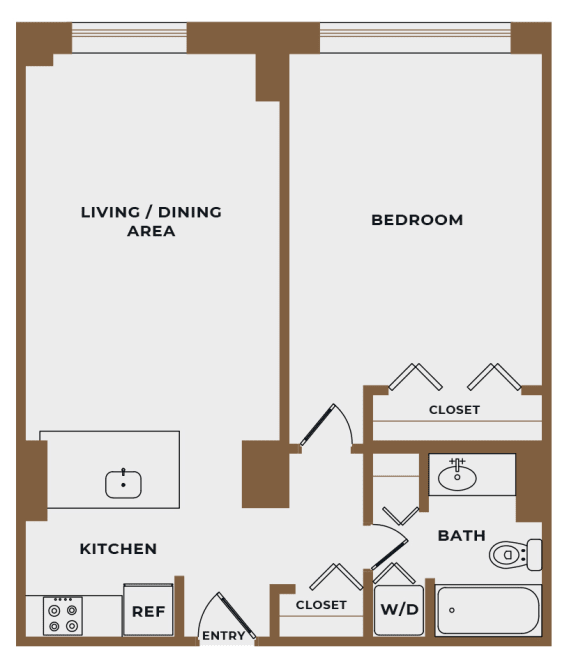 A7 - 1Bed 1Bath - The Broderick - 2D
