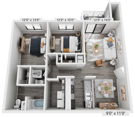 a 1 bedroom floor plan  summit  460 sq ft