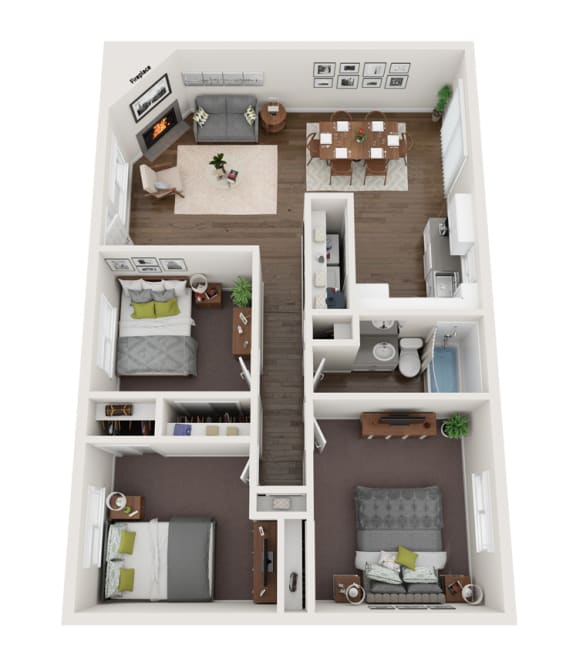 Floor Plans of Fernwood Court Apartments in Oregon City OR