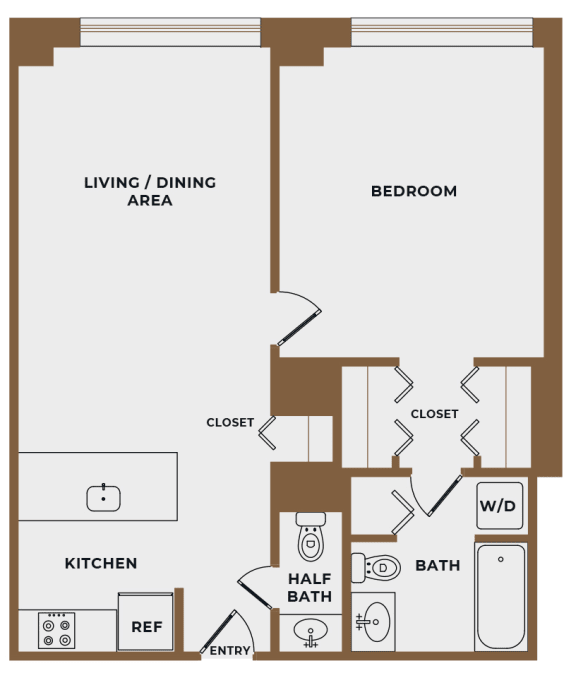 A11 - 1Bed 1Bath - The Broderick - 2D