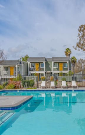 the swimming pool at our apartments at Napa Green Apartments LLC, Napa, CA