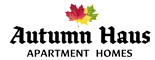 Autumn Haus Apartment Homes logo with a maple leaf.