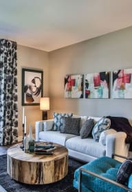 Living Room with Patio Access at Villa Serena, Henderson, Nevada 89014