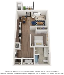Vicinity at Horn Rapids Current Studio Floor Plan