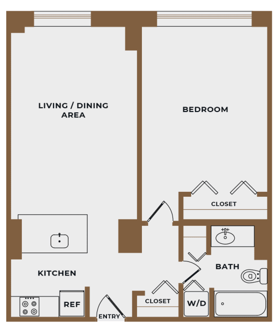 A9 - 1Bed 1Bath - The Broderick - 2D