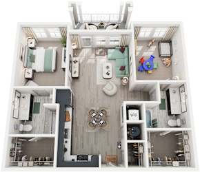 2 Bed 2 Bath Floor Plan | 1,188 Sq. Ft. at Lyric at Norton Commons Apartments, Prospect, KY