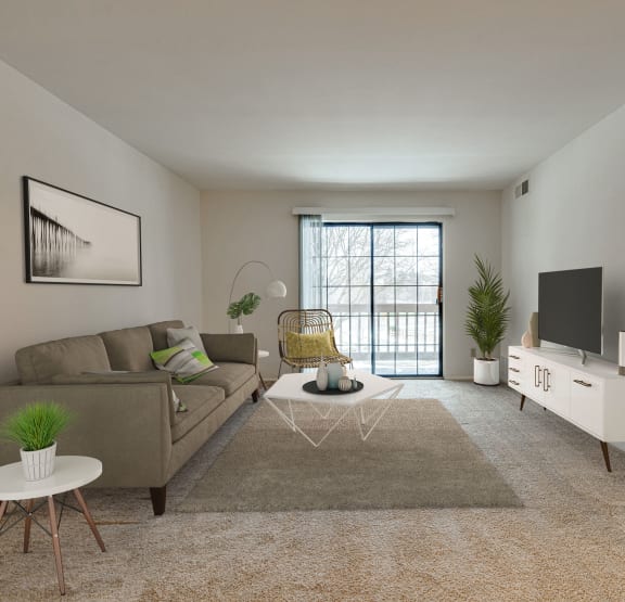 Living Room at Laurel Woods Apartments in Greenville, SC