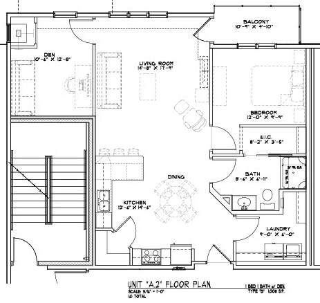 A floor plan of a house with labeled rooms and dimensions.