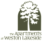 A logo for the Apartments at Weston Lakeside featuring a tree.
