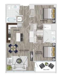 Jb24 Floor Plan at 1405 Point, Maryland