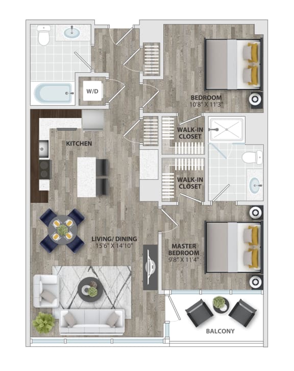 Jb24 Floor Plan at 1405 Point, Maryland