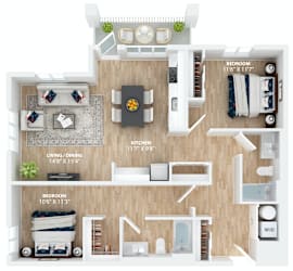 2 Bed 2 Bath Floorplan at Scouter's Mountain, Happy Valley, 97086