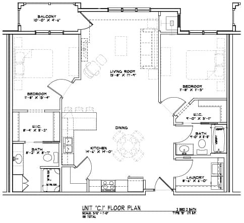 A floor plan of a house with labeled rooms and measurements.