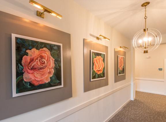 Art Gallery with roses at The Roseberry, South Carolina, 29223