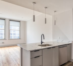 Double Stainless Steel Sink at Residences at Richmond Trust, Richmond, VA, 23219