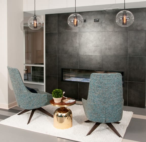 sitting area with fireplace at The Axis, Minnesota, 55441