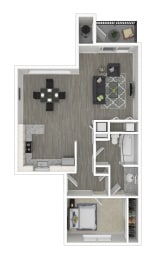 1 Bedroom, 1 Bathroom Floor Plan at Silverstone Apartments, California