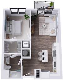 A17A Floor Plan at The Stevedore, Tampa, FL 33605