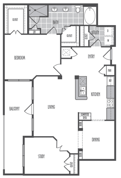 3000Sage - The St James - 1 Bedroom 1Bath