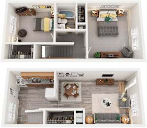 2 Bed Floorplan at Lawndale Farms, Virginia, 23150