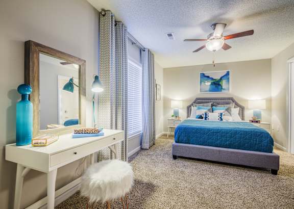Bedroom With Ceiling Fan at Jamison Park Apartments in North Charleston, SC 29406