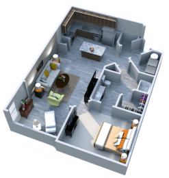 Lake Nona Ariel Apartments One Bedroom One Bath Royal Floor Plan
